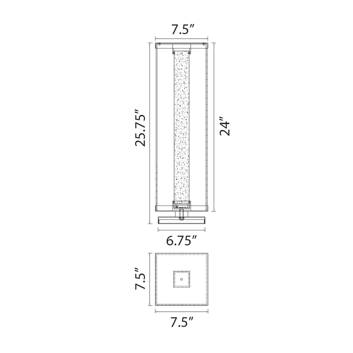 Claro Outdoor Square Glass Bollard by Zeev - view 9