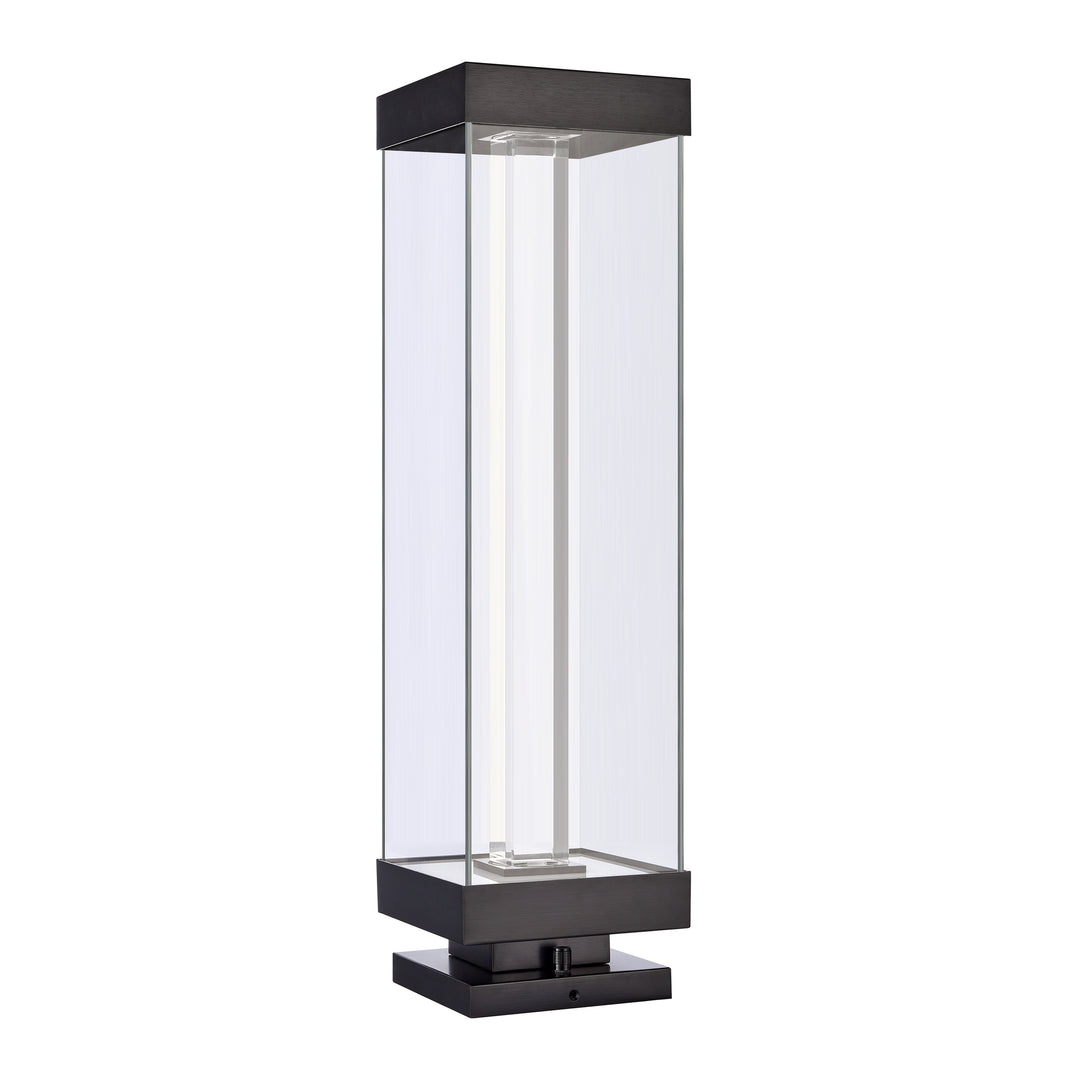 Claro Outdoor Square Glass Bollard, 35", by Zeev