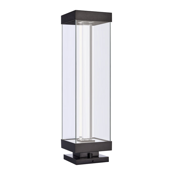 Claro Outdoor Square Glass Bollard, 35", by Zeev