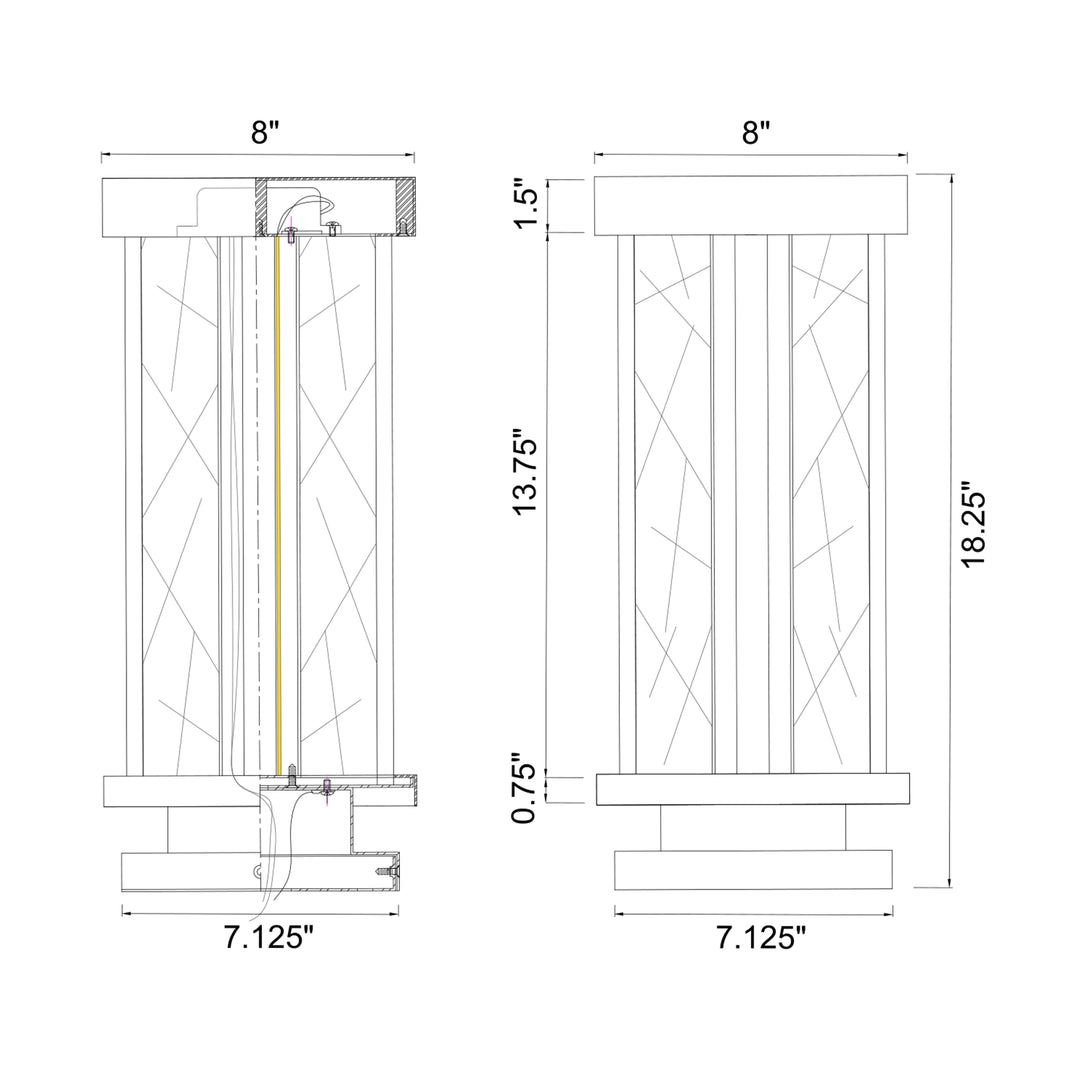 Lucus Outdoor Exterior Carved Glass Bollard Post Mount by Zeev - view 6