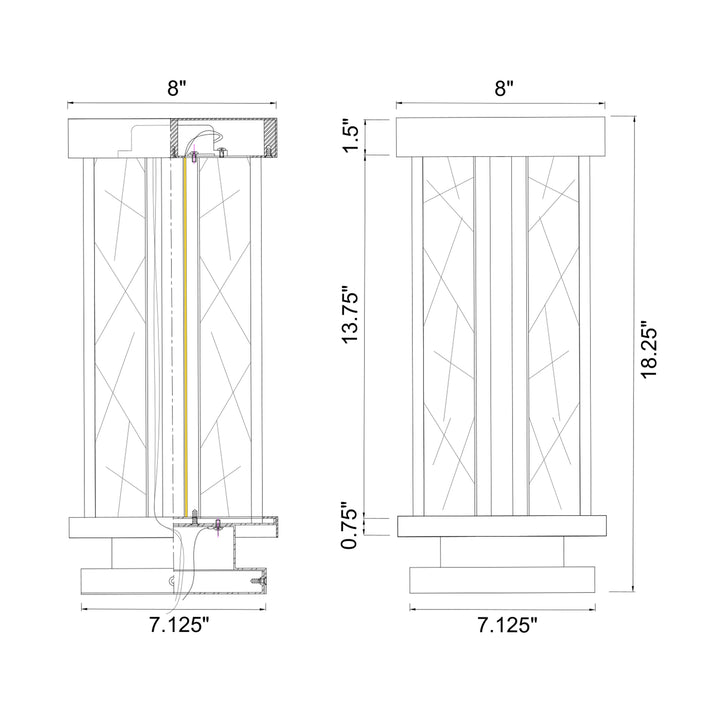 Lucus Outdoor Exterior Carved Glass Bollard Post Mount by Zeev - view 6