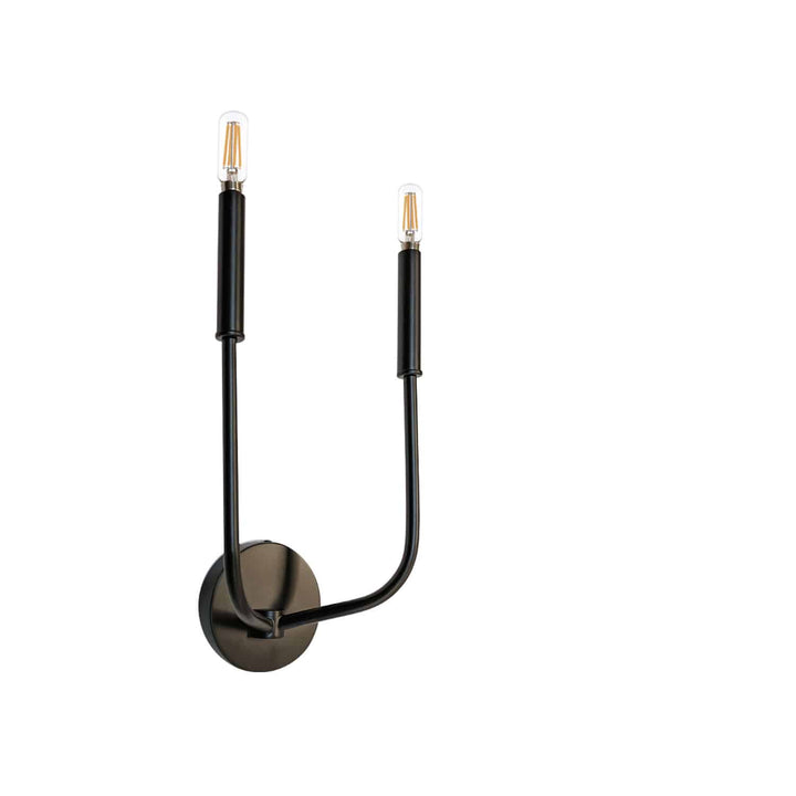 Eleanor 2 Light Incandescent Wall Sconce in Black by Dainolite
