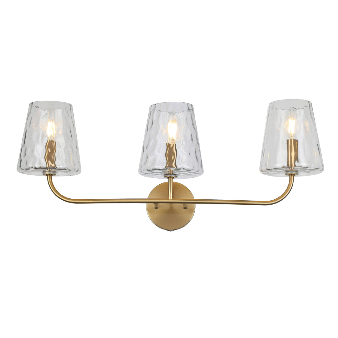 Eleanor 3 Light Incandescent Vanity in Aged Brass by Dainolite