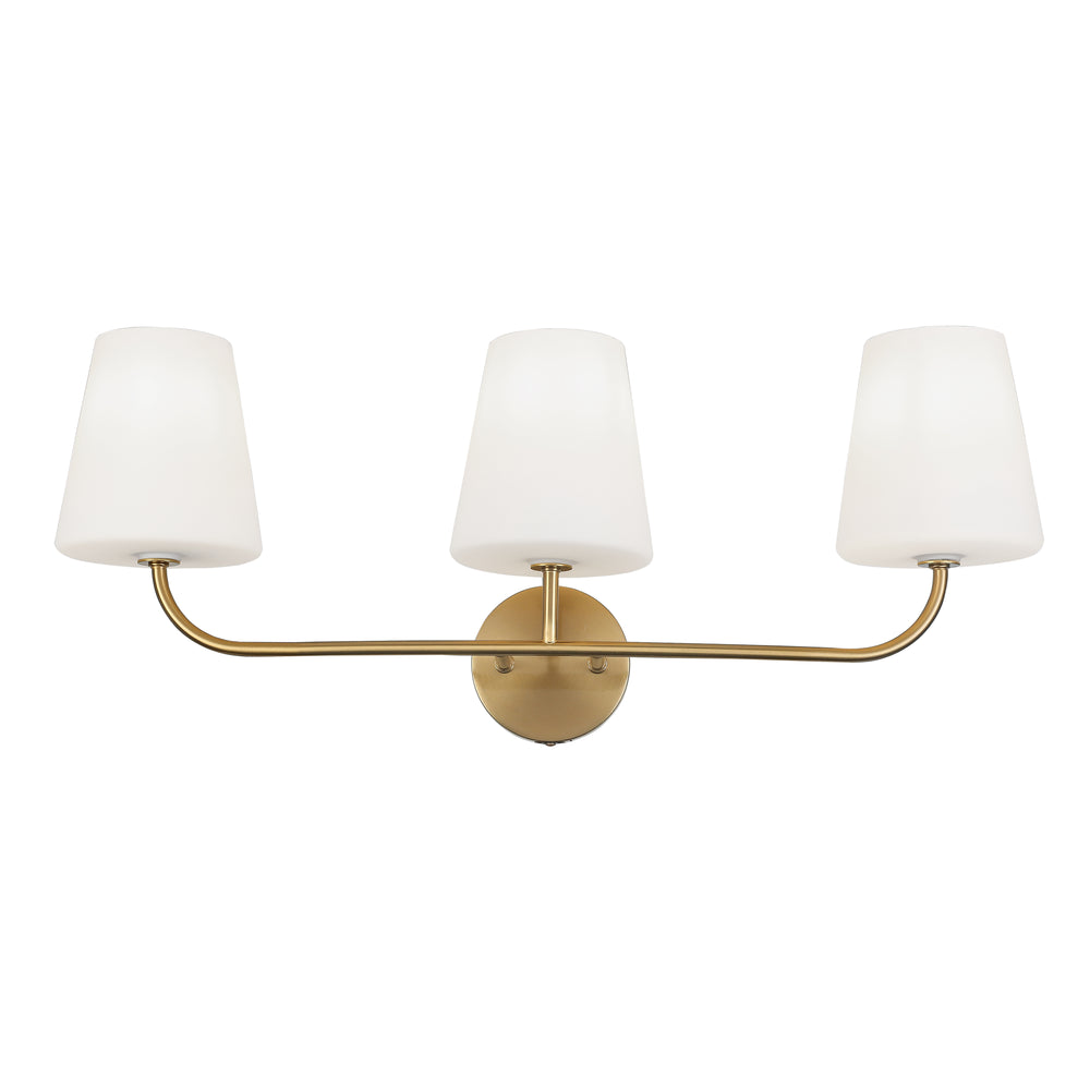Eleanor 3 Light Incandescent Vanity in Aged Brass by Dainolite