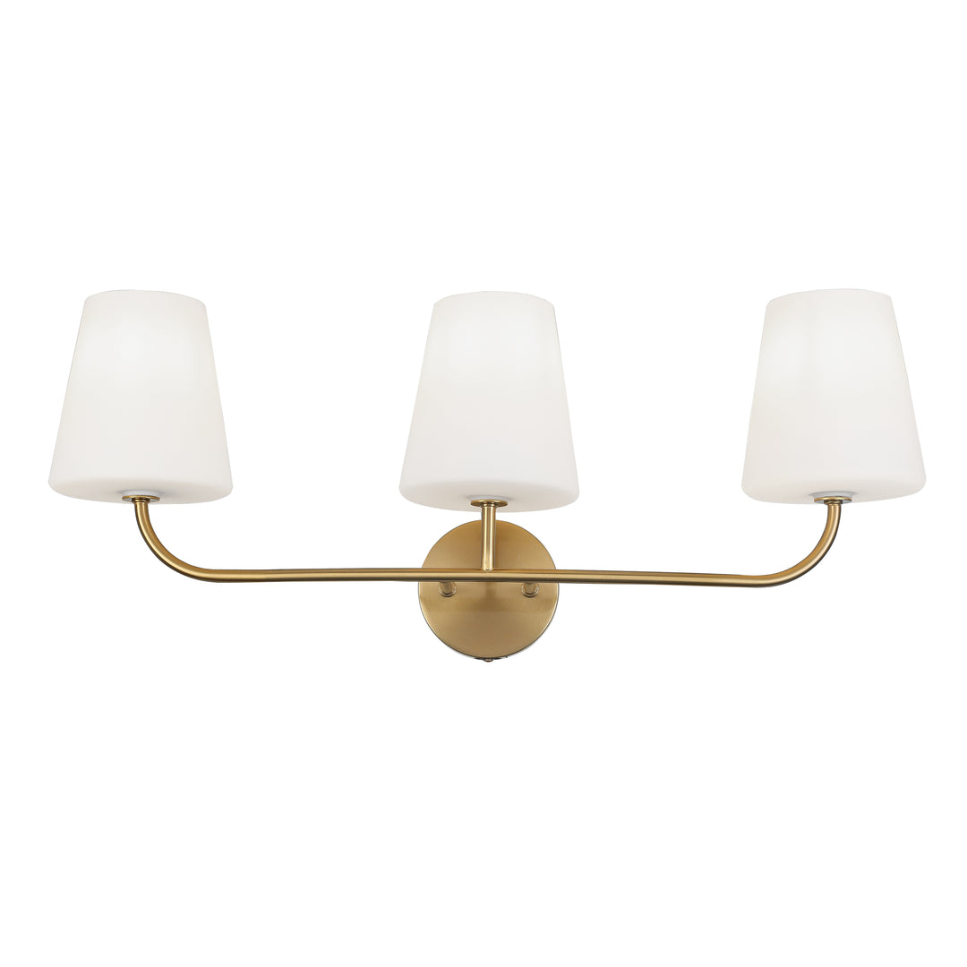 Eleanor 3 Light Incandescent Vanity in Aged Brass by Dainolite