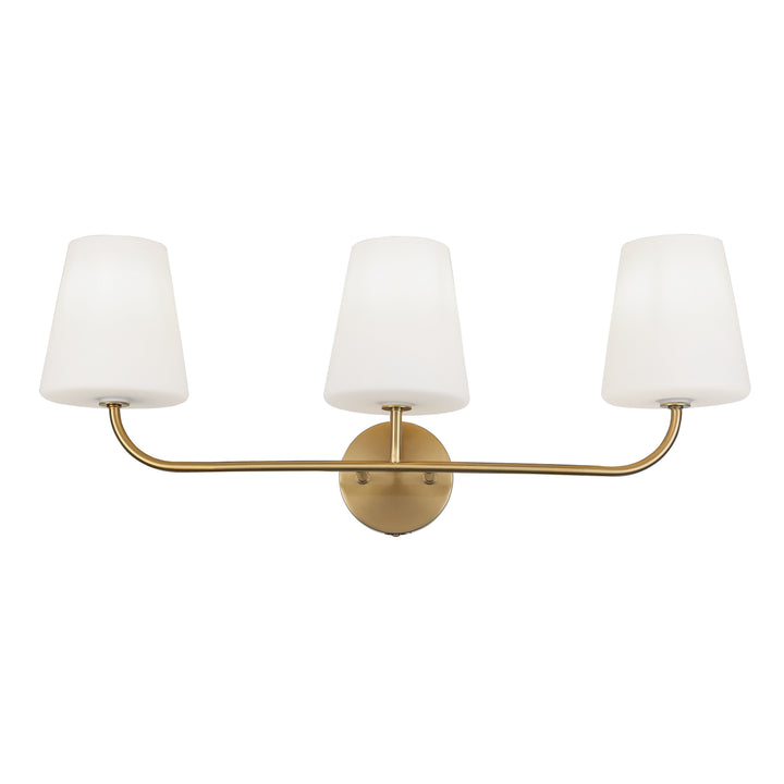 Eleanor 3 Light Incandescent Vanity in Aged Brass by Dainolite