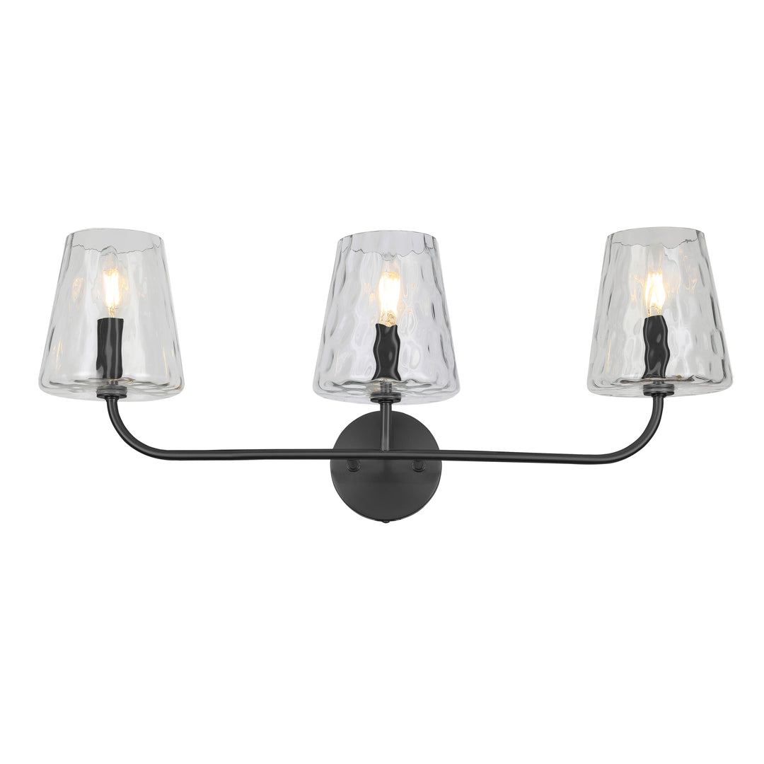 Eleanor 3 Light Incandescent Vanity in Matte Black by Dainolite