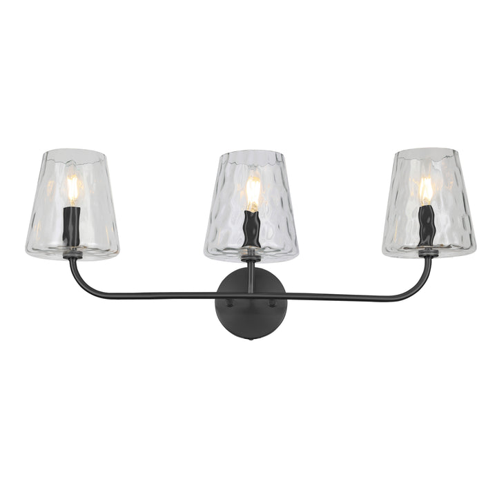 Eleanor 3 Light Incandescent Vanity in Matte Black by Dainolite
