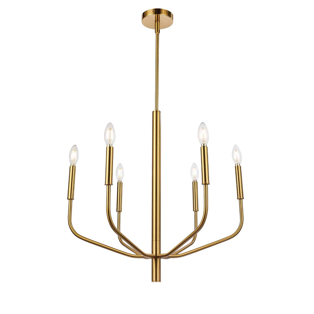 Eleanor 6 Light Chandelier in Aged Brass by Dainolite