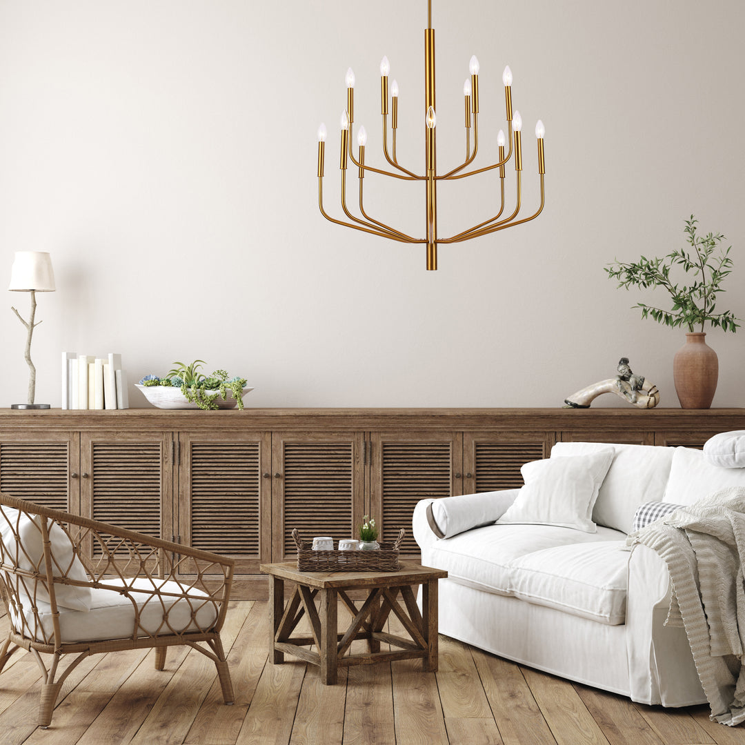 Eleanor 14 Light Chandelier in Aged Brass by Dainolite