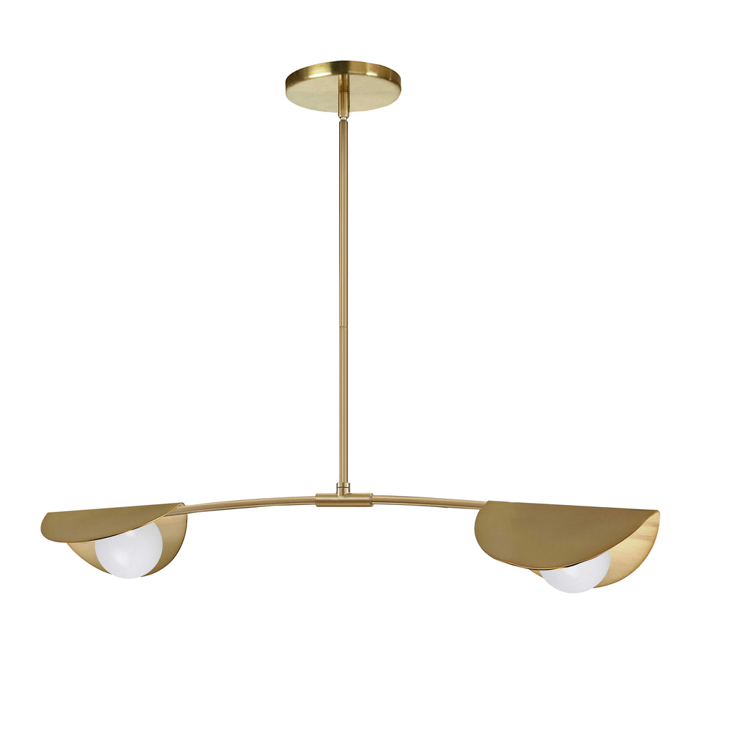 Emma 2 Light Halogen Horizontal Pendant in Aged Brass by Dainolite