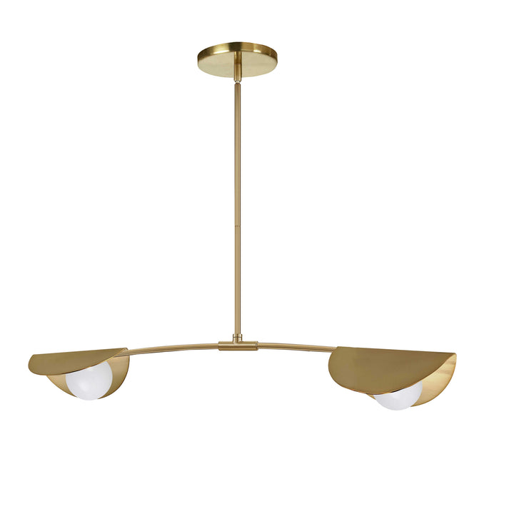 Emma 2 Light Halogen Horizontal Pendant in Aged Brass by Dainolite