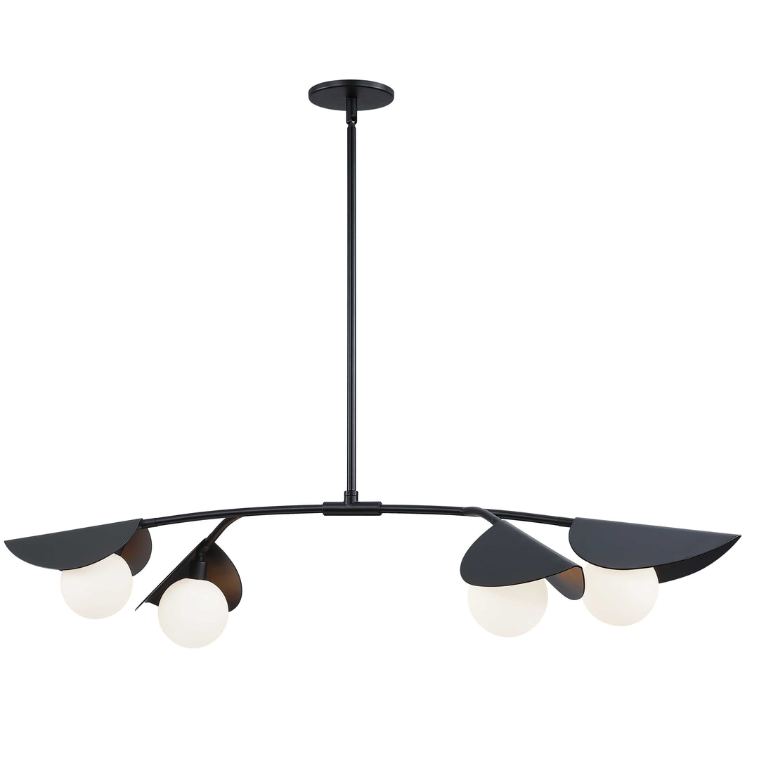 Emma 4 Light Halogen Horizontal Pendant in Matte Black by Dainolite