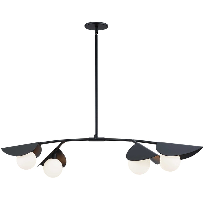 Emma 4 Light Halogen Horizontal Pendant in Matte Black by Dainolite