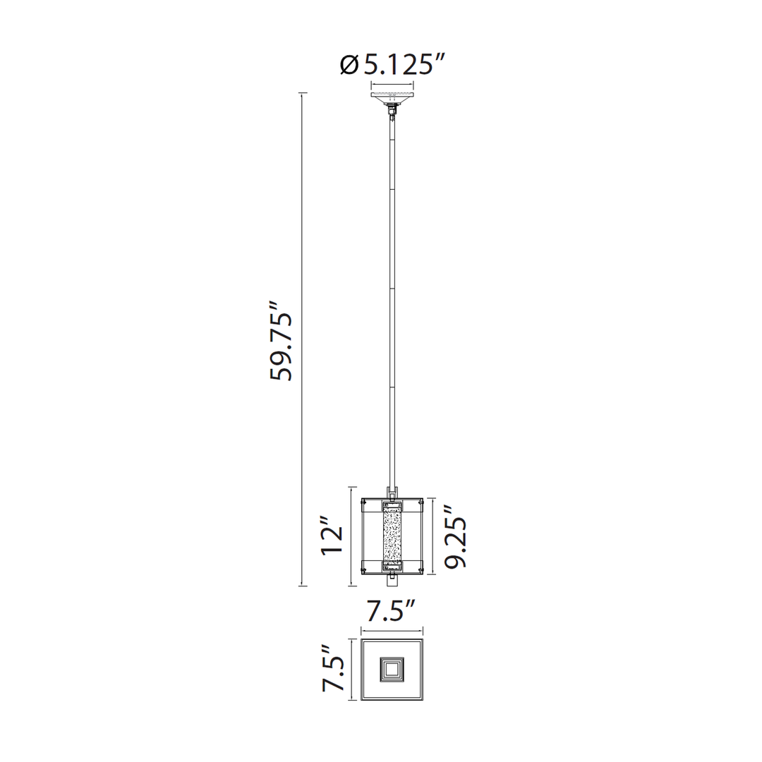 Claro Outdoor Square Glass Pendant by Zeev - view 4