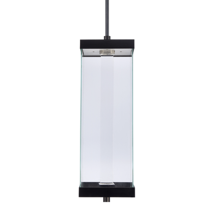 Claro Outdoor Square Glass Pendant, 24", by Zeev
