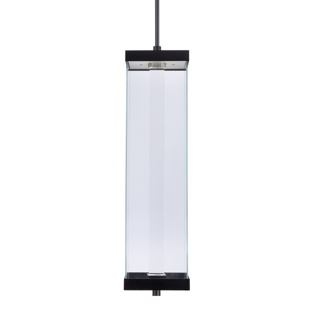 Claro Outdoor Square Glass Pendant, 35", by Zeev