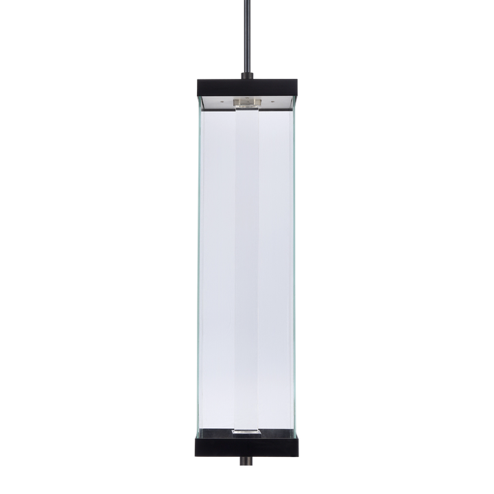 Claro Outdoor Square Glass Pendant, 35", by Zeev