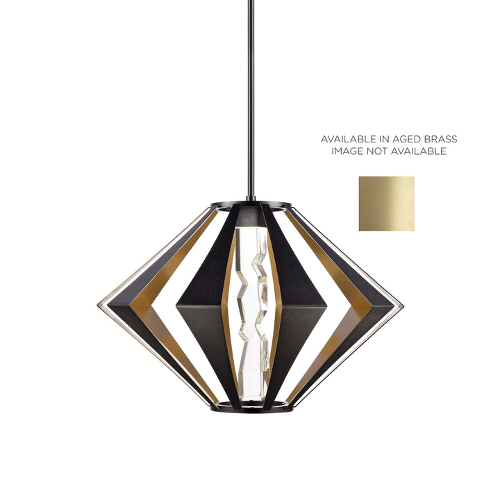 Mamadim Outdoor Architectural Crystal Pendant in Aged Brass by Zeev
