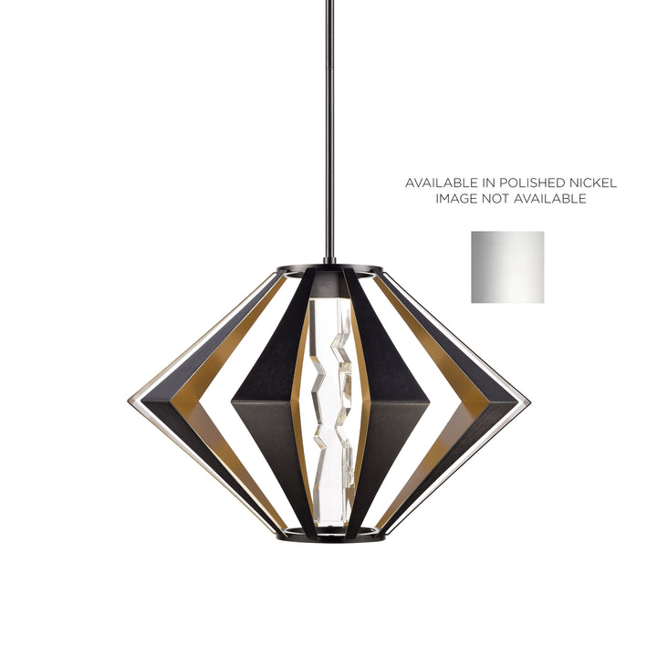 Mamadim Outdoor Architectural Crystal Pendant in Polished Nickel by Zeev