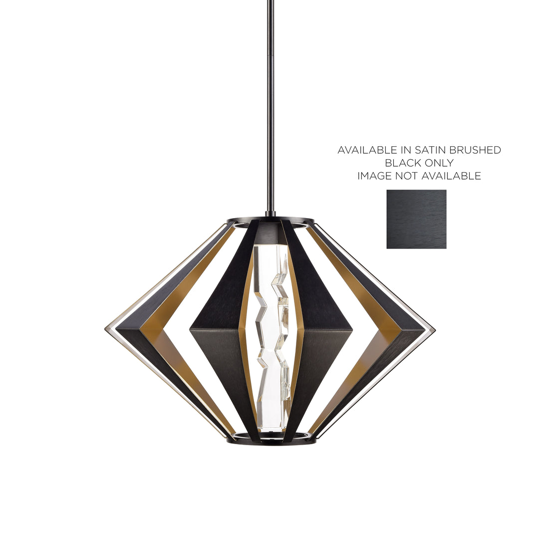 Mamadim Outdoor Architectural Crystal Pendant in Satin Brushed Black by Zeev