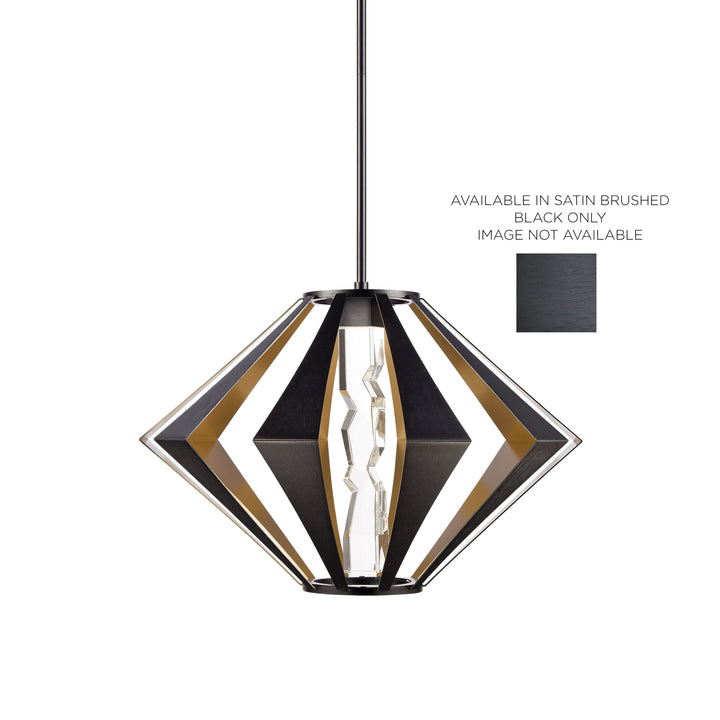 Mamadim Outdoor Architectural Crystal Pendant in Satin Brushed Black by Zeev