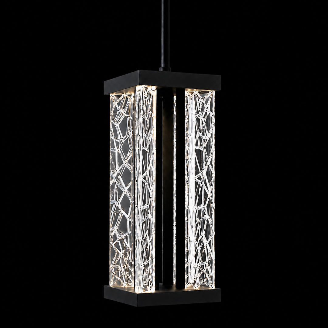 Lucus Outdoor Exterior Carved Glass Pendant by Zeev - view 2