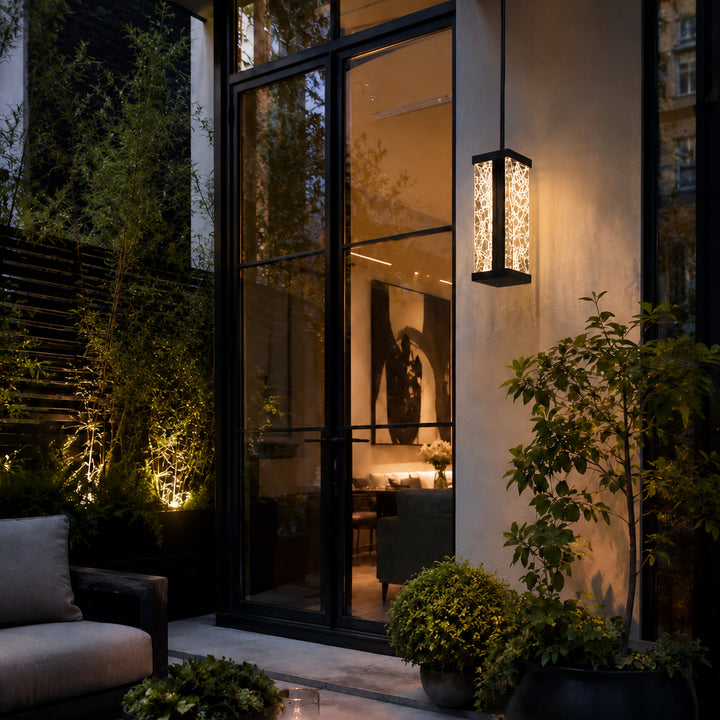 Lucus Outdoor Exterior Carved Glass Pendant by Zeev - view 4