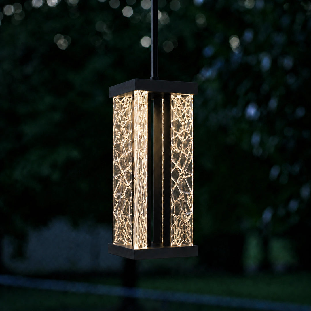 Lucus Outdoor Exterior Carved Glass Pendant by Zeev - view 3