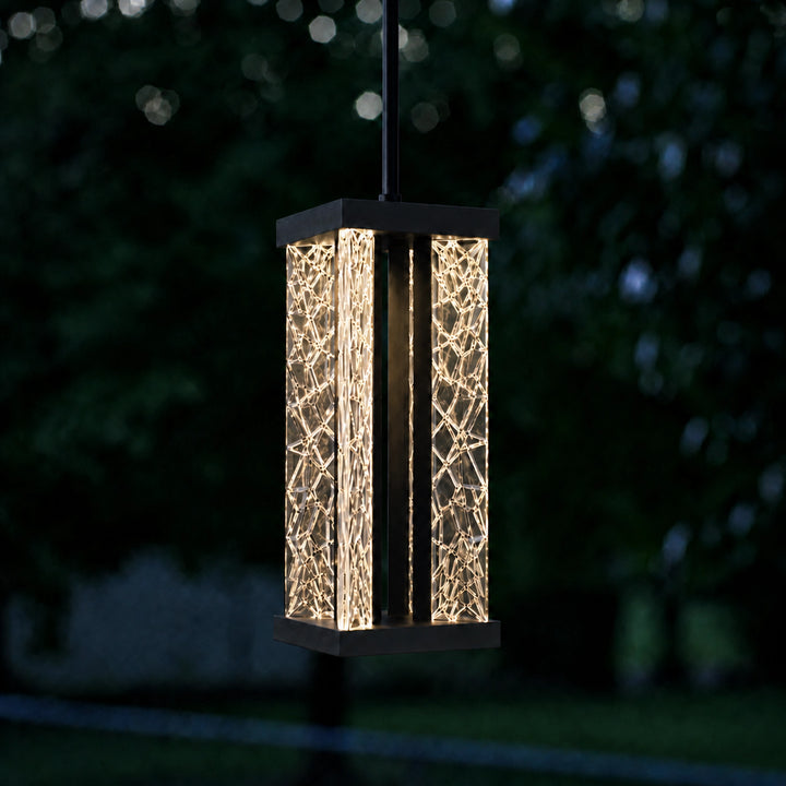 Lucus Outdoor Exterior Carved Glass Pendant by Zeev - view 3