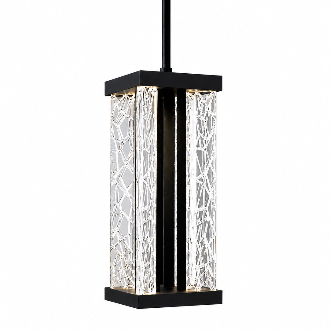Lucus Outdoor Exterior Carved Glass Pendant by Zeev