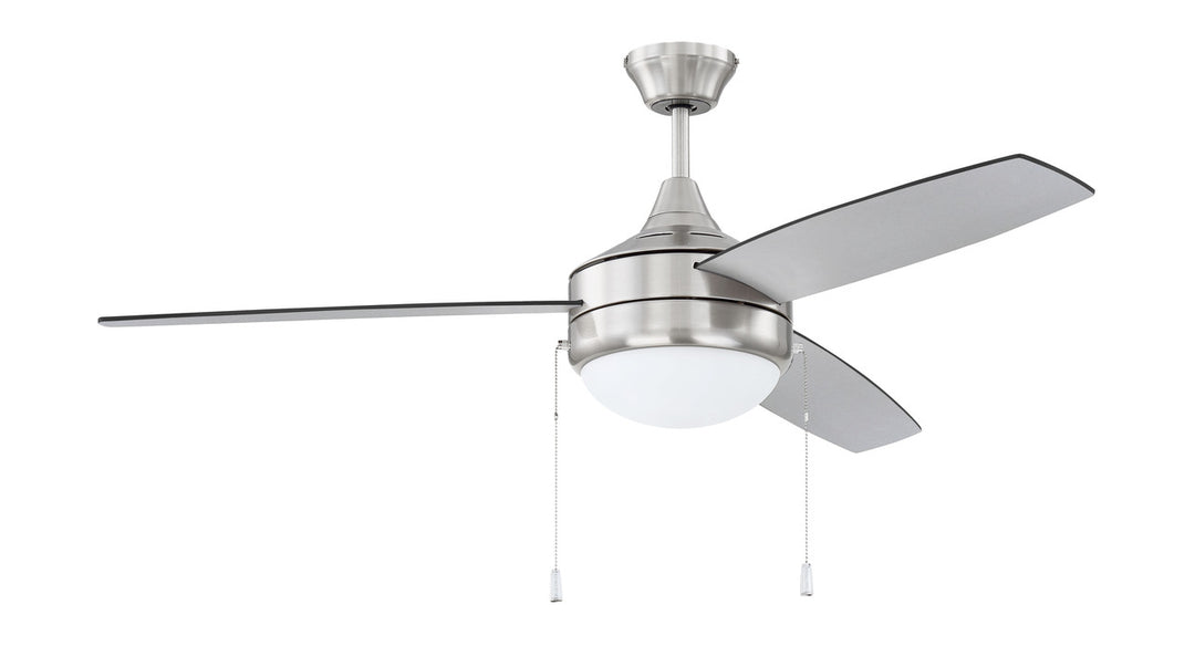 Phaze 3 52" Ceiling Fan in Brushed Polished Nickel w/ Brushed Nickel/Greywood Blades by Craftmade