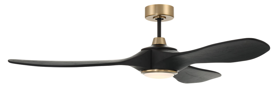 Envy Ceiling Fan in Flat Black/Satin Brass by Craftmade