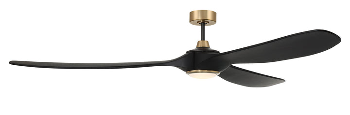 Envy Ceiling Fan in Flat Black/Satin Brass by Craftmade
