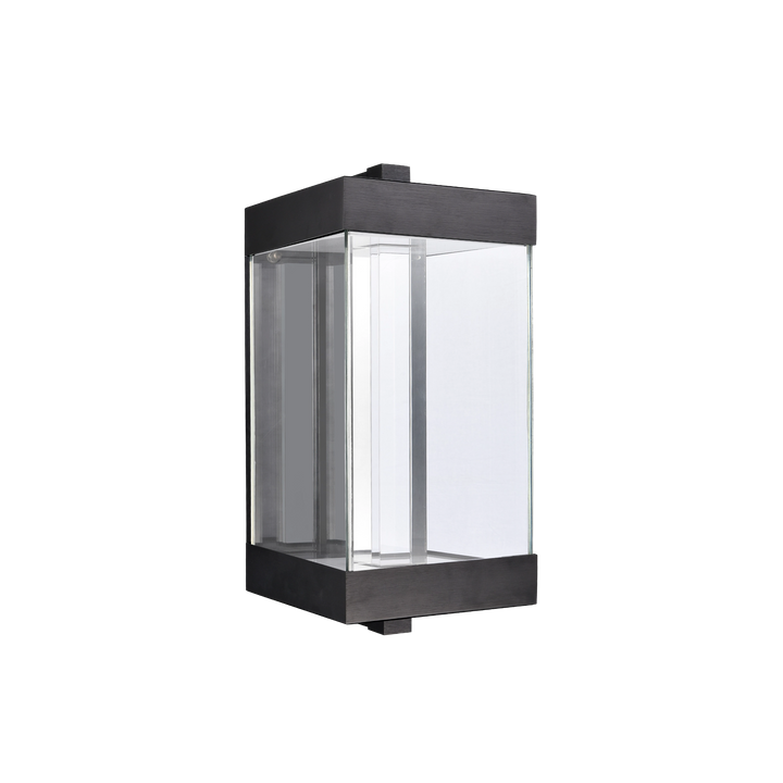 Claro Outdoor Square Glass Wall Sconce, 12", by Zeev