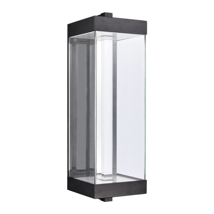 Claro Outdoor Square Glass Wall Sconce, 24", by Zeev