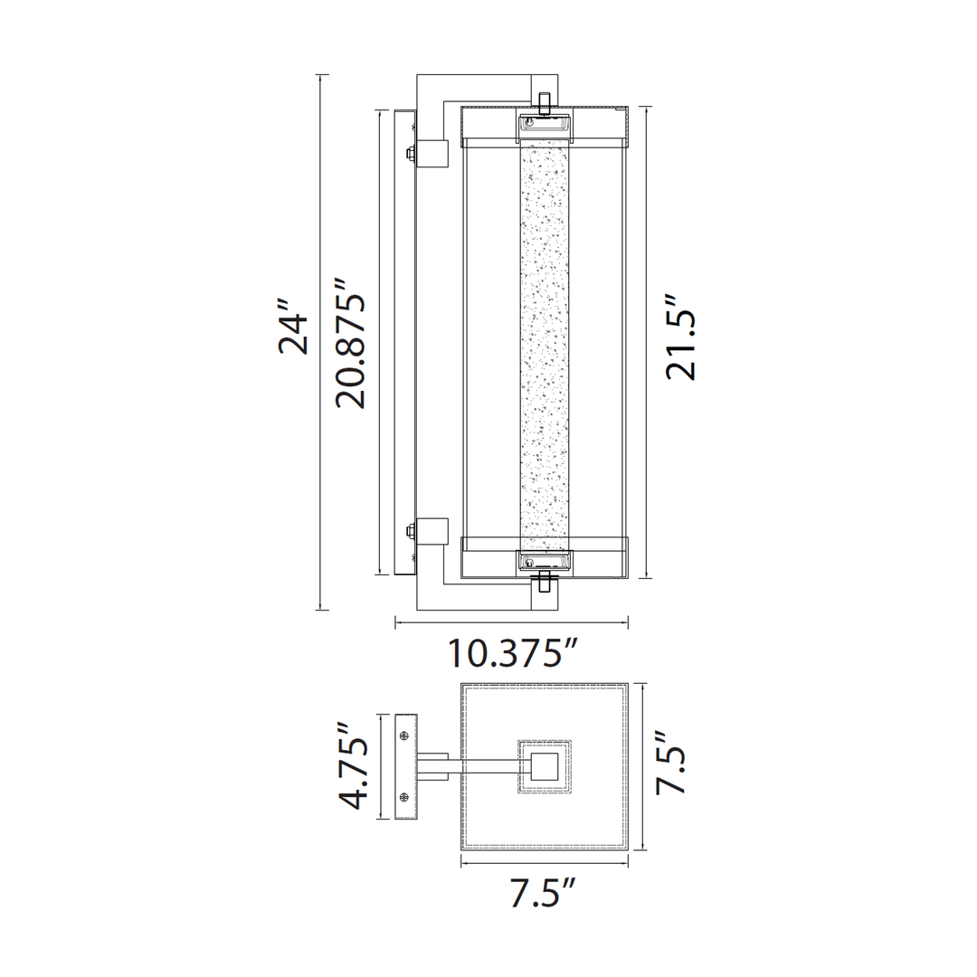 Claro Outdoor Square Glass Wall Sconce by Zeev - view 16