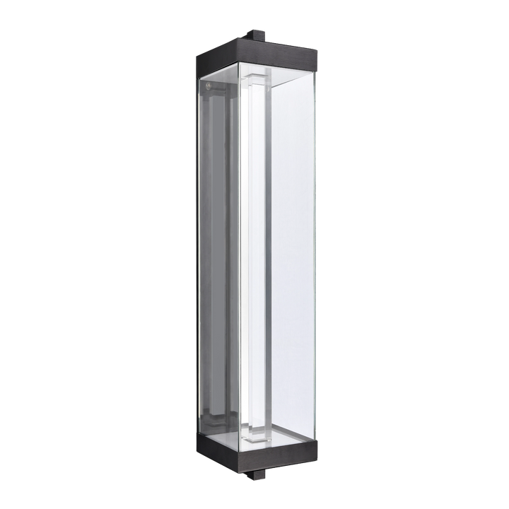 Claro Outdoor Square Glass Wall Sconce, 35", by Zeev