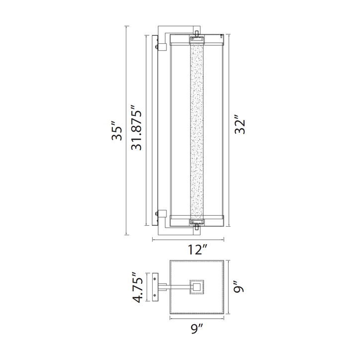 Claro Outdoor Square Glass Wall Sconce by Zeev - view 24
