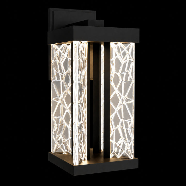 Lucus Outdoor Exterior Carved Glass Wall Sconce by Zeev - view 3