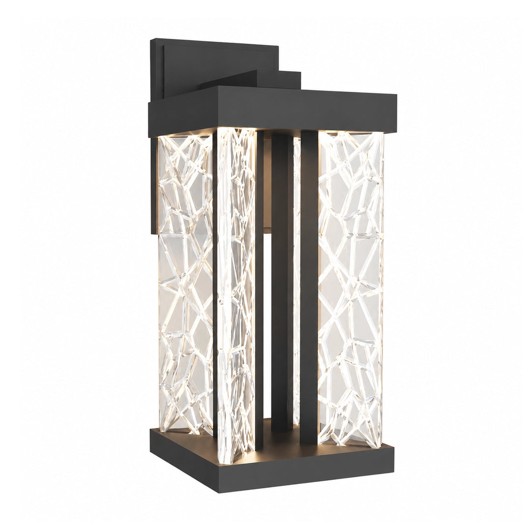 Lucus Outdoor Exterior Carved Glass Wall Sconce by Zeev