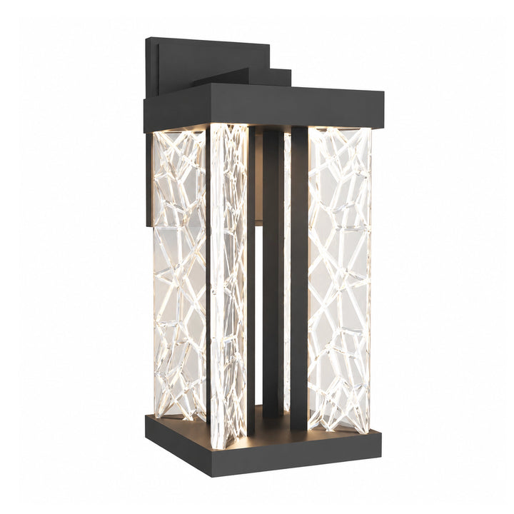 Lucus Outdoor Exterior Carved Glass Wall Sconce by Zeev