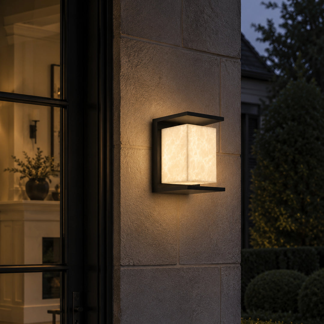 Levana Outdoor Large Exterior Alabaster Wall Sconce by Zeev - view 19