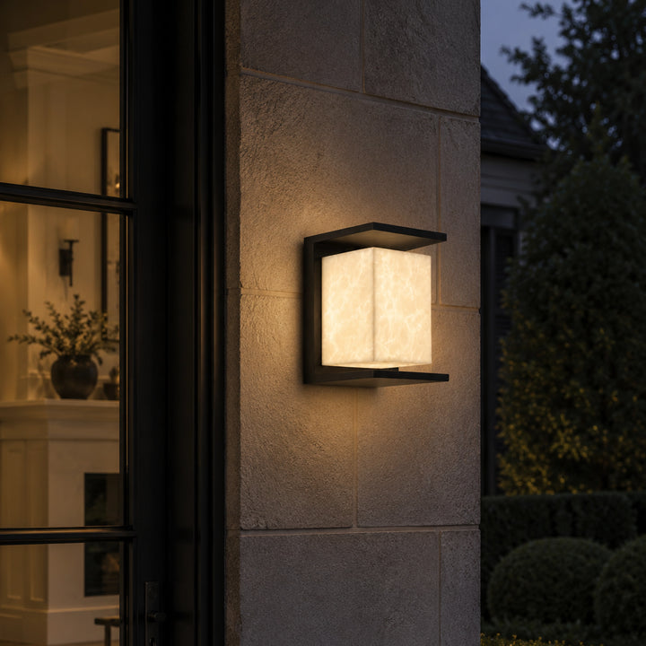 Levana Outdoor Large Exterior Alabaster Wall Sconce by Zeev - view 19