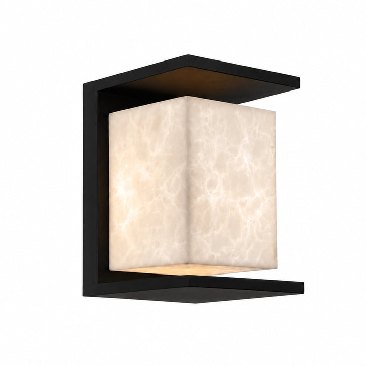 Levana Outdoor Large Exterior Alabaster Wall Sconce, Small, by Zeev