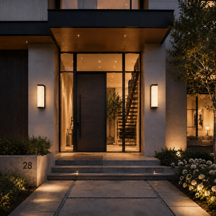 Levana Outdoor Large Exterior Alabaster Wall Sconce by Zeev - view 9