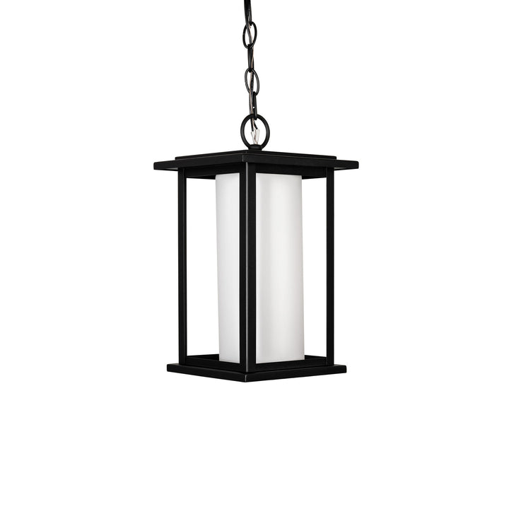 Harborview Outdoor Pendant in Black with Frosted Glass by Russell