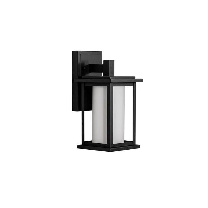 Harborview Outdoor Wall Light in Black with Frosted Glass by Russell