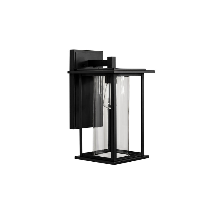 Harborview Outdoor Wall Light in Black with Clear Glass by Russell