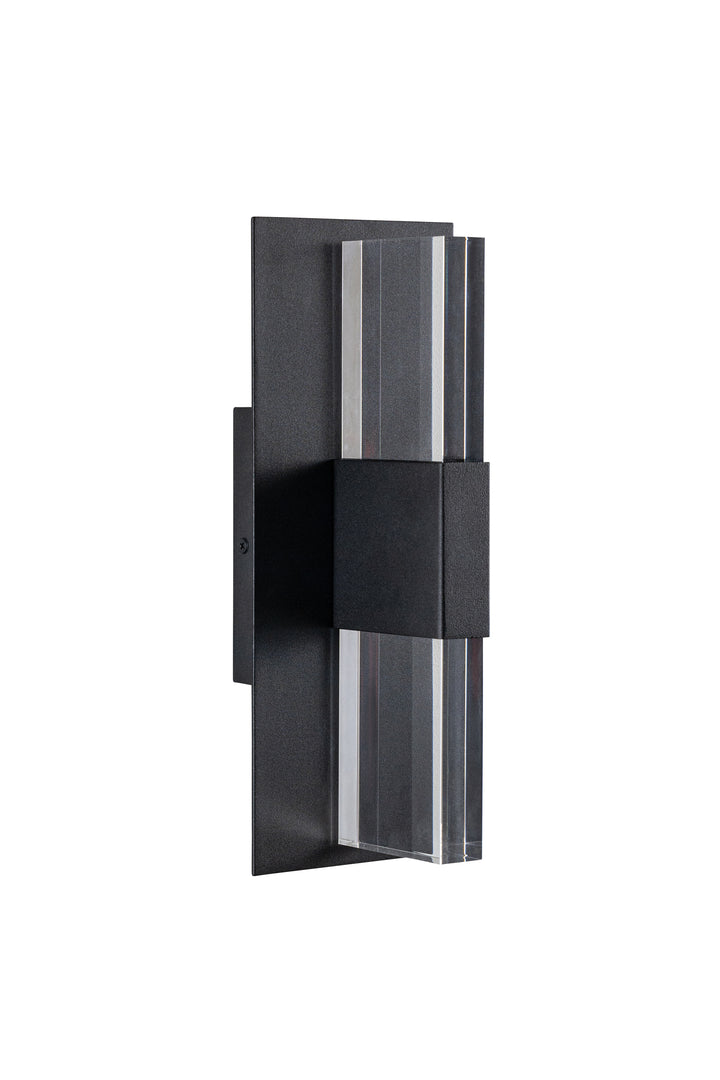 Slender LED Outdoor Wall Light in Black with Clear Acrylic by Russell